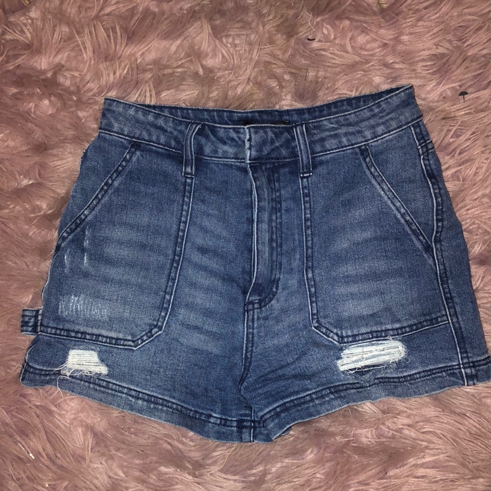 High waisted jean shorts